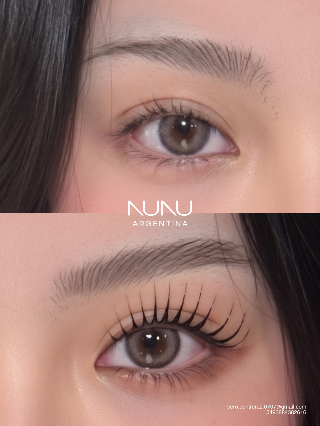 NuNu Korean Lash Lift before and after